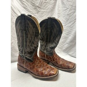 Anderson Bean Horsepower Seas the Day HP1823 Square Toe COWBOY BOOTS 9.5 D Fish